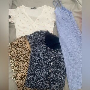 Brandy Melville Black and White Floral Top